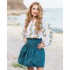 BOHEMIAN HANDMADE EMBROIDERED BLOUSE - Yellow Roses