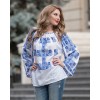 BOHEMIAN HANDMADE EMBROIDERED BLOUSE - Blue Flax Flower
