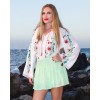 ETHNIC BLOUSE with handmade embroidery - Poppy Flower
