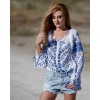 ETHNIC BLOUSE with handmade embroidery - Blue Chicory